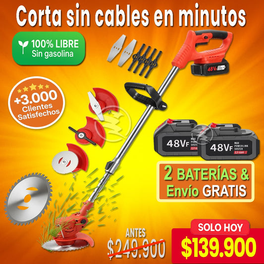 CORTADORA DE CESPED PORTATIL+ 2 BATERIAS